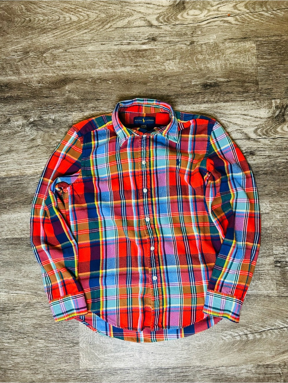 Ralph Lauren Red Multi-Color Plaid Button-Down Shirt